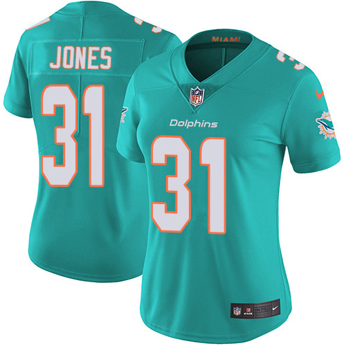 Nike Miami Dolphins #31 Byron Jones Aqua Green Team Color Women Stitched NFL Vapor Untouchable Limited Jersey